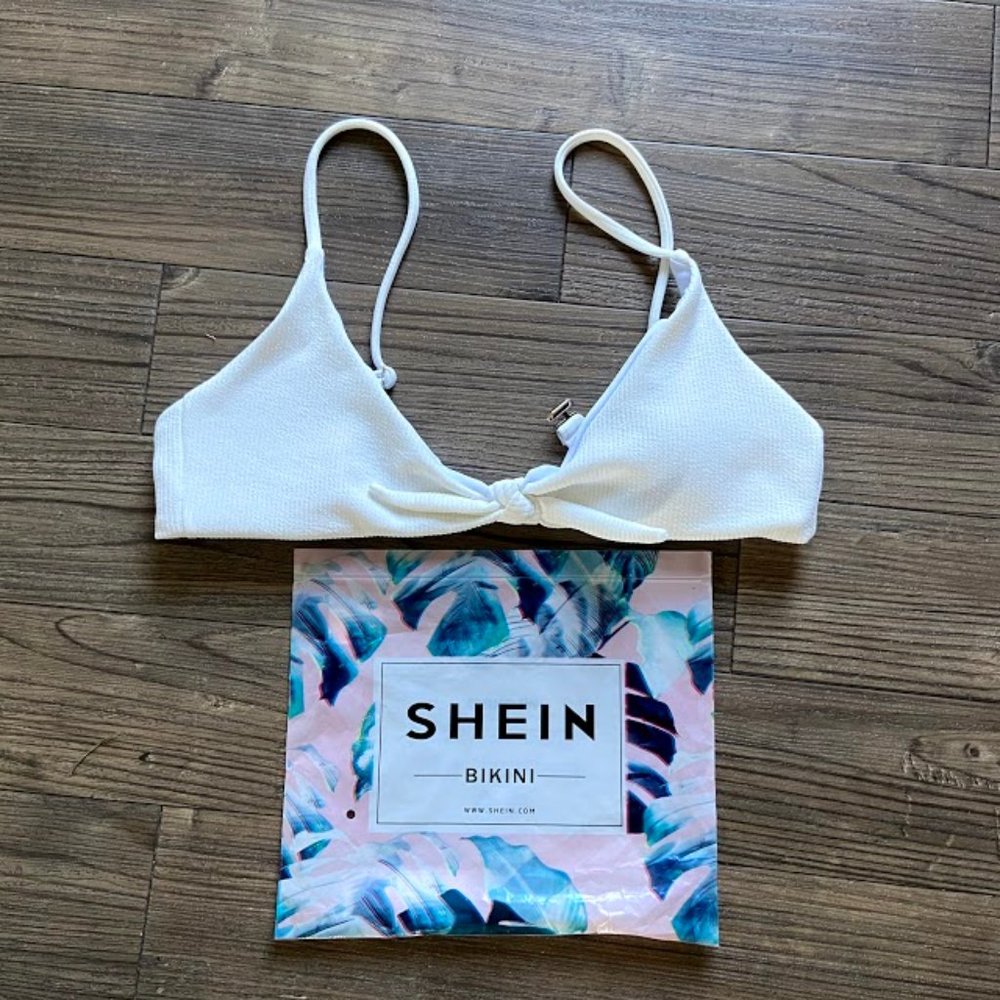 [SHEIN] NWT White Bikini Top - M